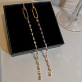 Tassel Crystal Drop Earrings Wedding Jewelry