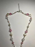 Pink Star Pearl Beaded Charm Necklace Jewelry Y2K