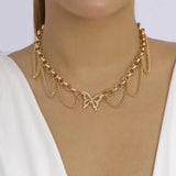 Zircon Geometry Butterfly Necklace for Women Party Gift