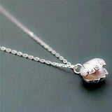 Foxanry Silver Pearl Necklace Open Shell Pendant Clavicle Chain Jewelry