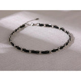 PU Leather Metal Collar Necklace Stainless Steel 18 K