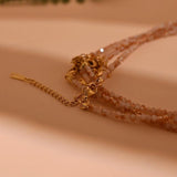 Stainless Steel Initial Necklace Crystal Mother of Pearl Letter Necklace