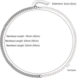 6mm Pearl Cuban Choker Chain Necklace Stainless Steel Unisex Jewelry