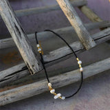 Spinel Crystal Choker Necklace Baroque Pearl Charm Short Boho Necklace