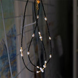 Spinel Crystal Choker Necklace Baroque Pearl Charm Short Boho Necklace