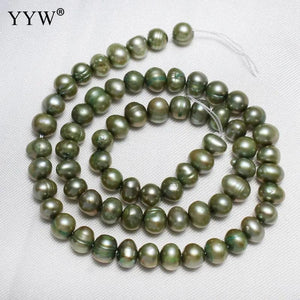 Tea Green 5-6mm Freshwater Pearl Beads 14.5Inch/Strand