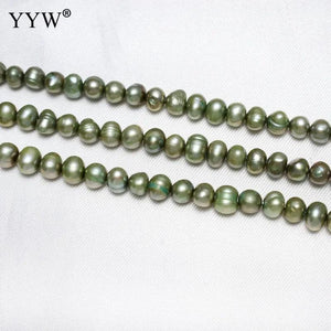 Tea Green 5-6mm Freshwater Pearl Beads 14.5Inch/Strand