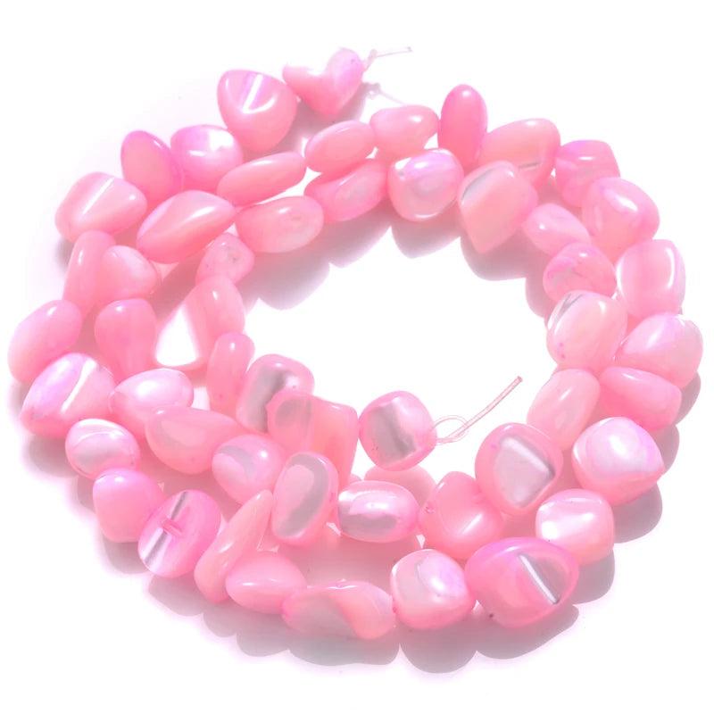 Colorful Shell Beads Mother Pearl Smooth Loose Spacer Beads DIY Jewelry