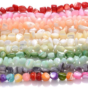 Colorful Shell Beads Mother Pearl Smooth Loose Spacer Beads DIY Jewelry