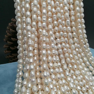 6-7mm Freshwater Pearl Rice Shape Loose Beads for Jewelry DIY