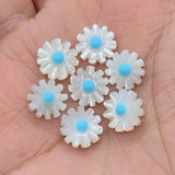 2pcs Natural Pearl Seashell Beads Sun Flower Daisy Shell Pendant