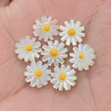 2pcs Natural Pearl Seashell Beads Sun Flower Daisy Shell Pendant