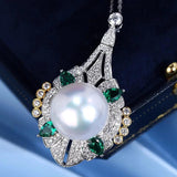 S925 Silver Pearl 2-Piece Jewelry Set Wedding Necklace Rings