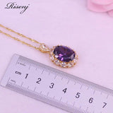 Purple Zircon Costume Jewelry Set For Women