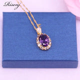 Purple Zircon Costume Jewelry Set For Women
