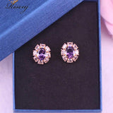 Purple Zircon Costume Jewelry Set For Women