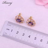 Purple Zircon Costume Jewelry Set For Women