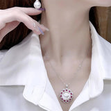 Vintage Freshwater Pearls Ruby Zircon Jewelry Set
