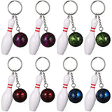 8 Pcs Bowling Keychain Men's Accessories Key Rings Pendant Keyr