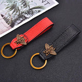 Golden Bee Leather Business Car Keychain for Men