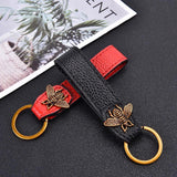 Golden Bee Leather Business Car Keychain for Men