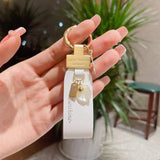 Leather Keychain Car Key Ring Alloy Shell Women key Holder Pendant