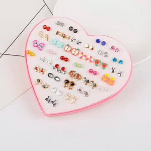 36 Pairs Mixed Styles Earrings Set Rhinestone Crystal Geometric Stud Earrings