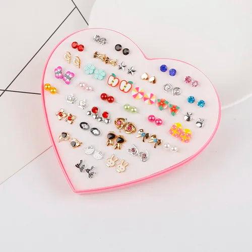 36 Pairs Mixed Styles Earrings Set Rhinestone Crystal Geometric Stud Earrings