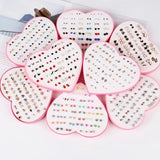 36 Pairs Mixed Styles Earrings Set Rhinestone Crystal Geometric Stud Earrings