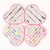 36 Pairs Mixed Styles Earrings Set Rhinestone Crystal Geometric Stud Earrings