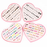 36 Pairs Mixed Styles Earrings Set Rhinestone Crystal Geometric Stud Earrings