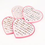 36 Pairs Mixed Styles Earrings Set Rhinestone Crystal Geometric Stud Earrings