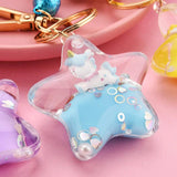 Star Blossoms Liquid Unicorn Keychain Gift X300