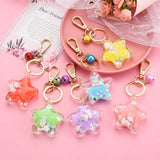 Star Blossoms Liquid Unicorn Keychain Gift X300