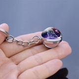 Zodiac Glass Ball Keychain with Luminous Pendant for Men and Women