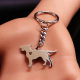Bull Terrier Love Heart Key Chain Stainless Steel for Women Men