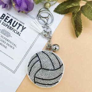 Sparkling Rhinestone Volleyball Keychain Bag Ball Pendant