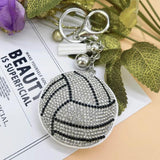 Sparkling Rhinestone Volleyball Keychain Bag Ball Pendant