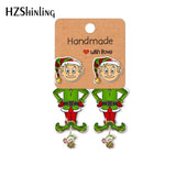 Christmas Elf Boy Acrylic Clip Earrings