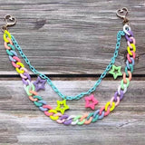 Harajuku Colorful Star Key Chain For Women Girl Party Waist Pants