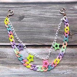 Harajuku Colorful Star Key Chain For Women Girl Party Waist Pants