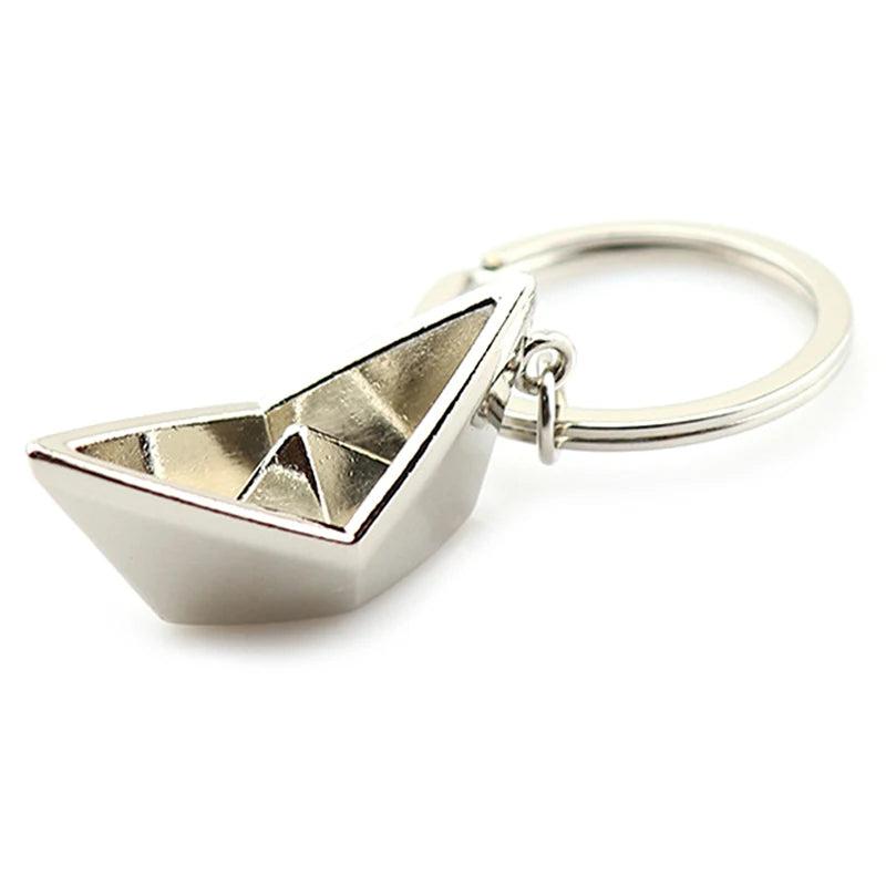 Men's Sailing Paper Boat Keychain Lucky Gift for Sailor