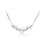 Natural Freshwater Pearl Necklace Women 925 Silver Pendant Wedding Jewelry