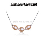 Natural Freshwater Pearl Necklace Women 925 Silver Pendant Wedding Jewelry
