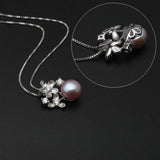 Freshwater Pearl Pendant Necklace 925 Sterling Silver Women Jewelry Wedding