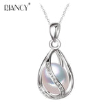 Freshwater Oyster Pearl Necklace Pendant 925 Silver Jewelry
