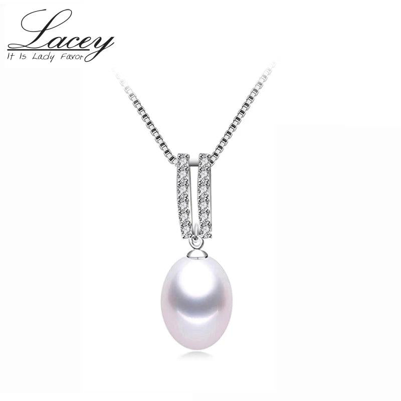 Freshwater Pearl Pendant Necklace, Sterling Silver Chain, Bride Gift