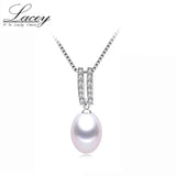 Freshwater Pearl Pendant Necklace, Sterling Silver Chain, Bride Gift