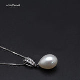 Freshwater Pearl Pendant Necklace, Sterling Silver Chain, Bride Gift