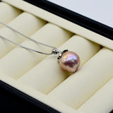 Purple Natural Pearl Pendant Necklace, Girly Gift